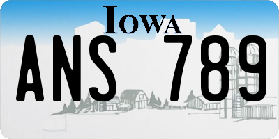IA license plate ANS789