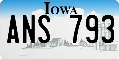 IA license plate ANS793