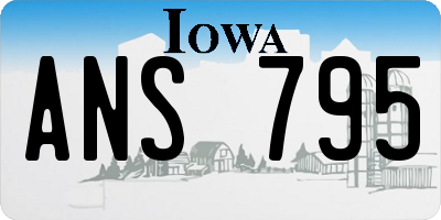IA license plate ANS795