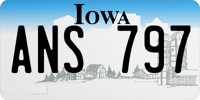 IA license plate ANS797