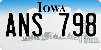 IA license plate ANS798