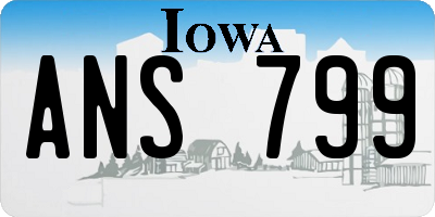 IA license plate ANS799