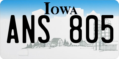 IA license plate ANS805