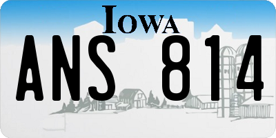 IA license plate ANS814