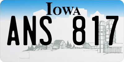IA license plate ANS817