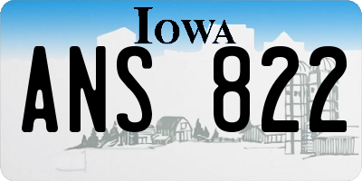 IA license plate ANS822