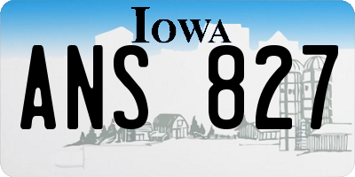 IA license plate ANS827