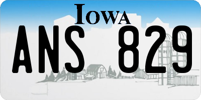 IA license plate ANS829