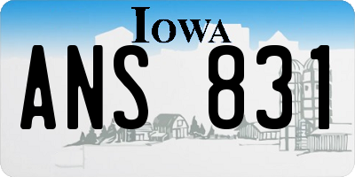 IA license plate ANS831