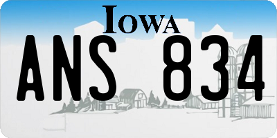 IA license plate ANS834
