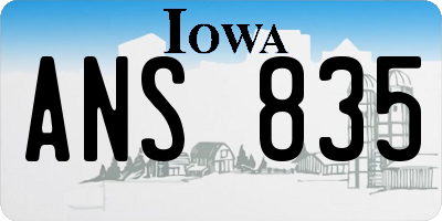 IA license plate ANS835