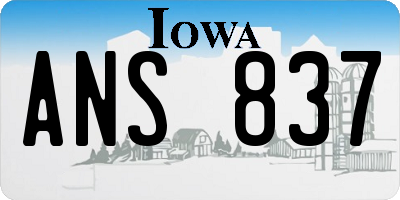 IA license plate ANS837