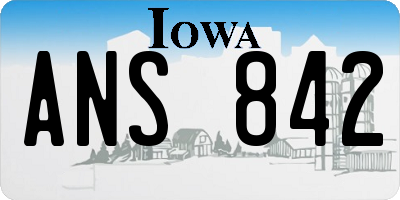 IA license plate ANS842