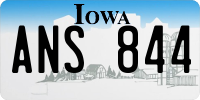 IA license plate ANS844