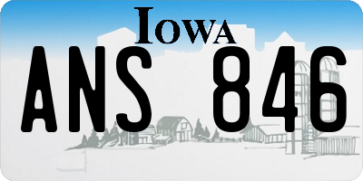 IA license plate ANS846