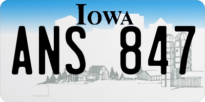 IA license plate ANS847