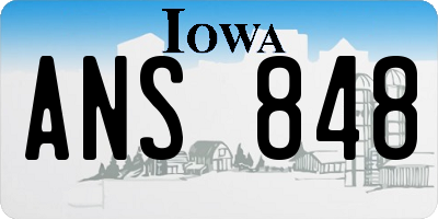 IA license plate ANS848