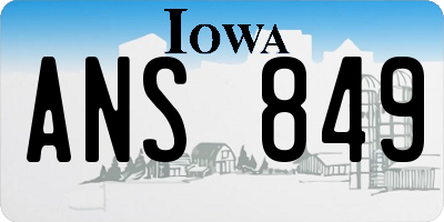 IA license plate ANS849