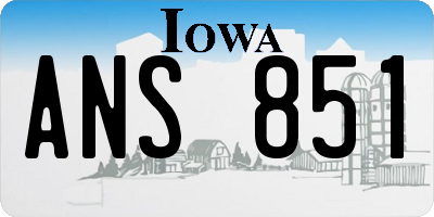 IA license plate ANS851