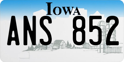 IA license plate ANS852