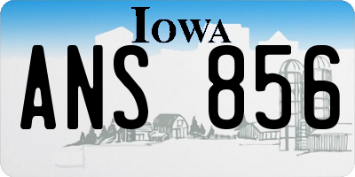 IA license plate ANS856
