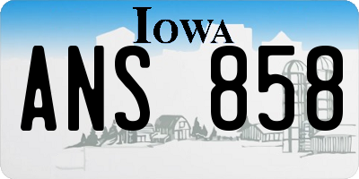 IA license plate ANS858
