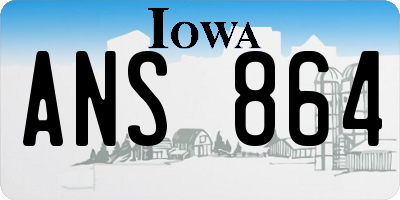 IA license plate ANS864