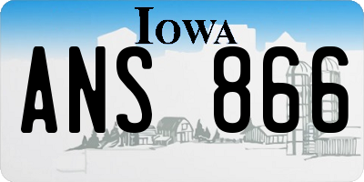 IA license plate ANS866