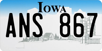 IA license plate ANS867