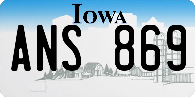 IA license plate ANS869