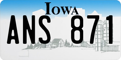IA license plate ANS871