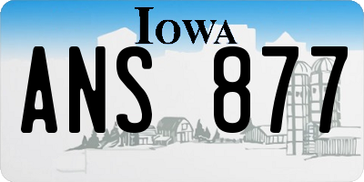 IA license plate ANS877