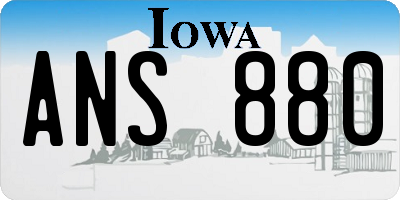 IA license plate ANS880