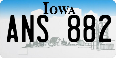 IA license plate ANS882