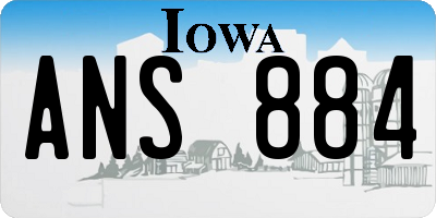 IA license plate ANS884