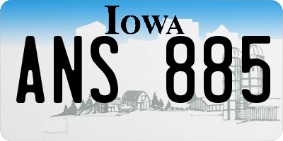 IA license plate ANS885