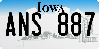 IA license plate ANS887