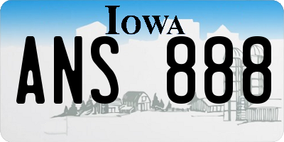 IA license plate ANS888