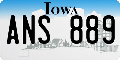 IA license plate ANS889