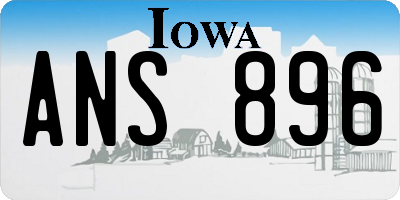 IA license plate ANS896