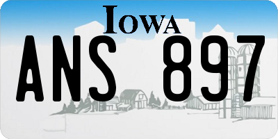 IA license plate ANS897