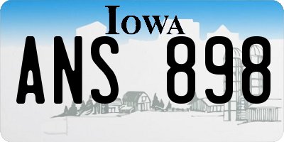 IA license plate ANS898
