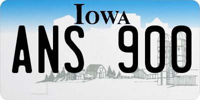 IA license plate ANS900