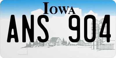 IA license plate ANS904