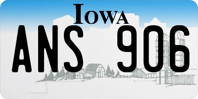 IA license plate ANS906