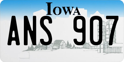 IA license plate ANS907