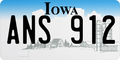 IA license plate ANS912