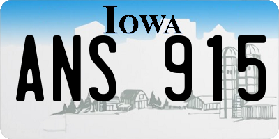 IA license plate ANS915