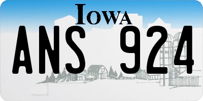 IA license plate ANS924