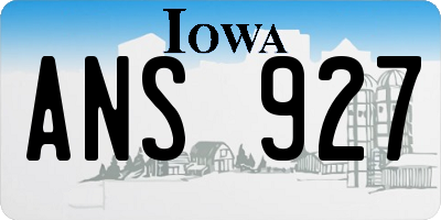 IA license plate ANS927